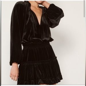 Misa Los Angeles Black Velvet Dress